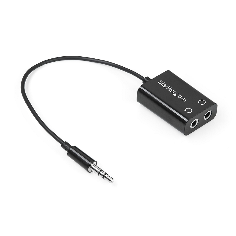 StarTech MUY1MFFADP Black Slim Mini Jack Headphone Splitter Cable Adapter