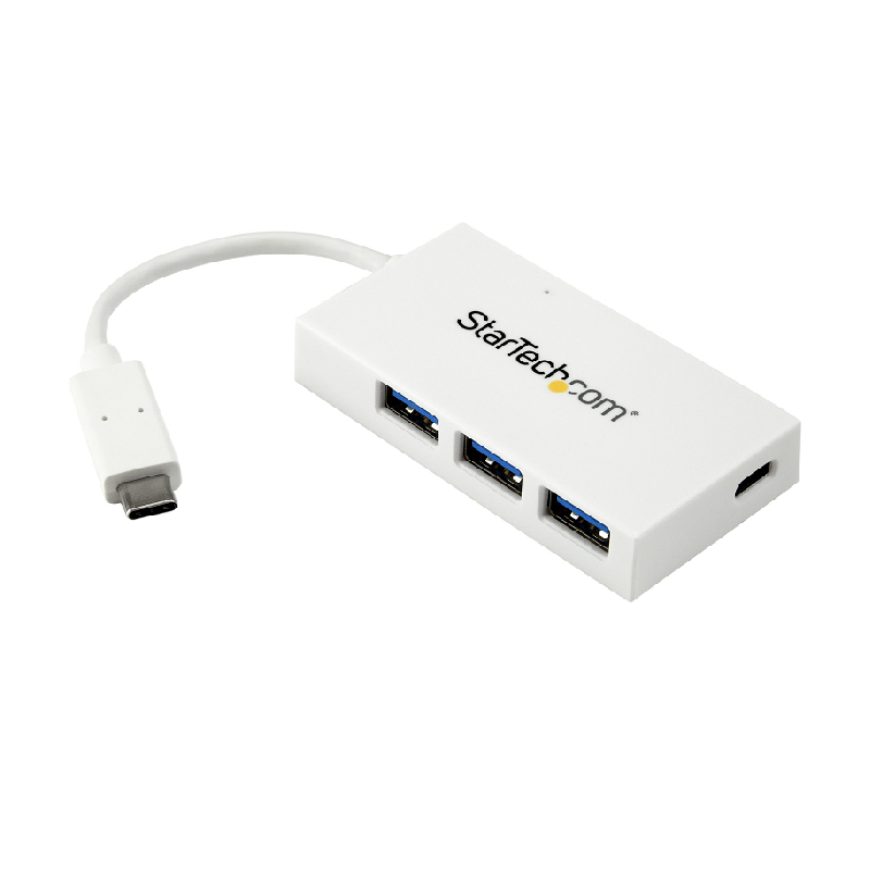 StarTech HB30C3A1CFBW 4 Port USB C Hub w/1xUSB-C & 3xUSB-A Ports (SuperSpeed 5Gbps) -White