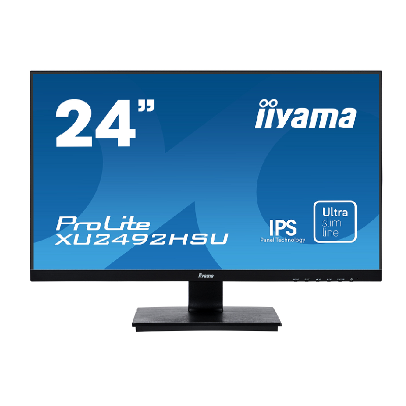 iiyama ProLite XU2492HSU-B1 24 Inch IPS, Full HD, Black, U-Slim Bezel, HDMI, Display Port, USB Hub