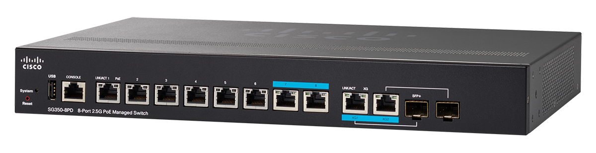 Cisco SG350-8PD 350 Series 8-Port Managed Desktop Gigabit Ethernet PoE+ Switch