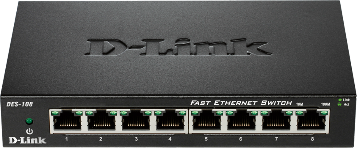 D-Link DES-108 8 Port 10/100 Fast Ethernet Switch