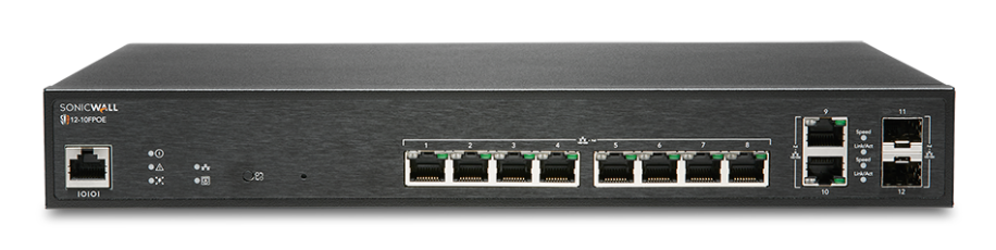 SonicWall SWS12-10FPOE Switch with Wireless Network Manager and Support