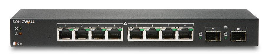 SonicWall 02-SSC-2463 SWS12-8POE Managed L2 Gigabit Ethernet (10/100/1000) Black PoE