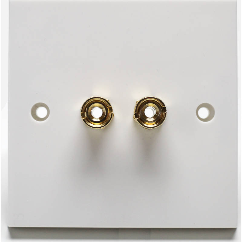 aura Speaker Wall Plate 2x Binding Post Single White