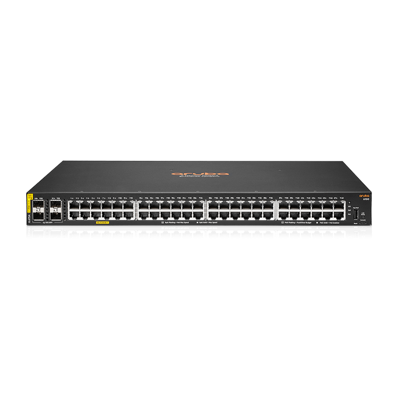 HPE Aruba JL675A 6100 48-Port 4SFP+ L3 Managed PoE Switch
