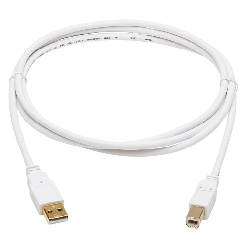 Tripp Lite U022AB-006-WH Safe-IT USB-A to USB-B Antibacterial Cable White 6 ft