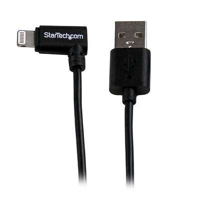 StarTech USBLT2MBR 2m USB to Lightning Cable - Right Angled Black