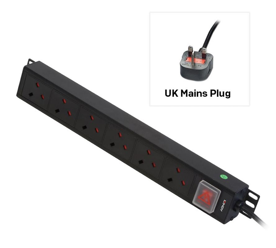 Lindy UK Vertical PDU with UK Mains Plug