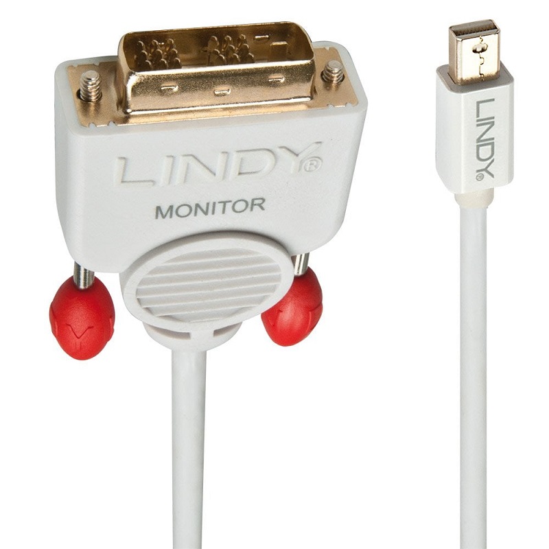 Lindy 41958 3m Mini DisplayPort to DVI Cable. White