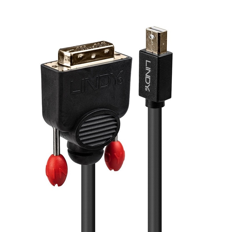 Lindy 41953 3m Mini DisplayPort to DVI Cable, Black