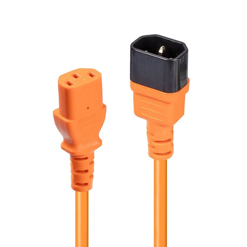 Lindy 30473 0.5m IEC Extension Cable, Orange