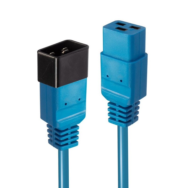 Lindy 30120 1m IEC C19 to C20 Extension Cable. Blue