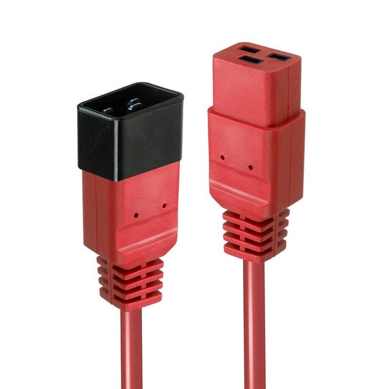 Lindy 30123 1m IEC C19 to C20 Extension Cable. Red