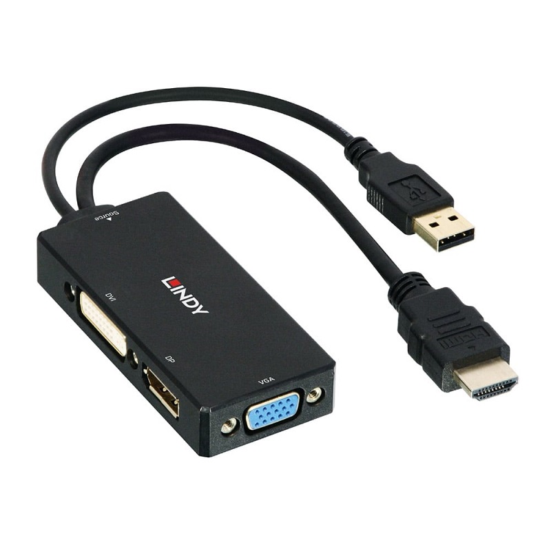 Lindy 38182 HDMI to DisplayPort, DVI & VGA Converter 