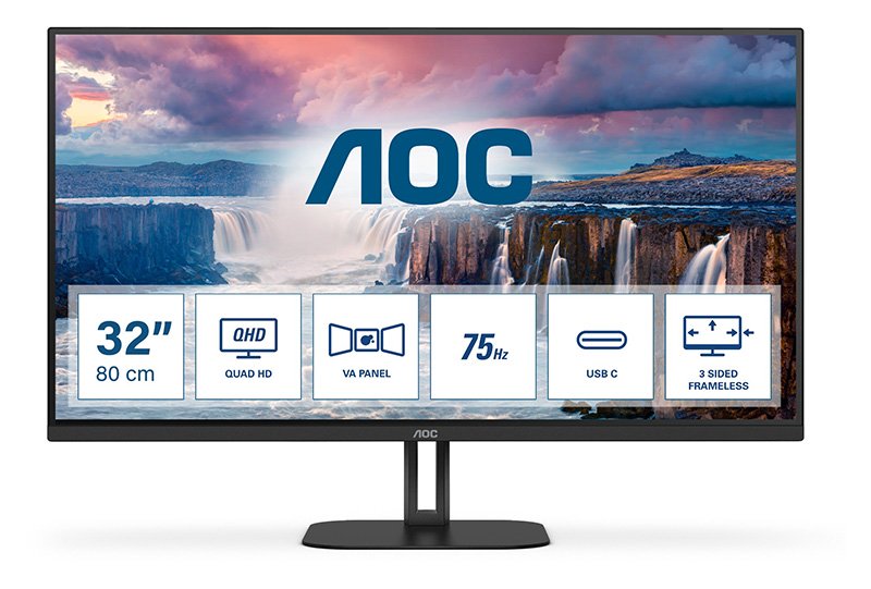 AOC V5 Q32V5CE 31.5in Quad HD LED Monitor 2560 x 1440 pixels Black