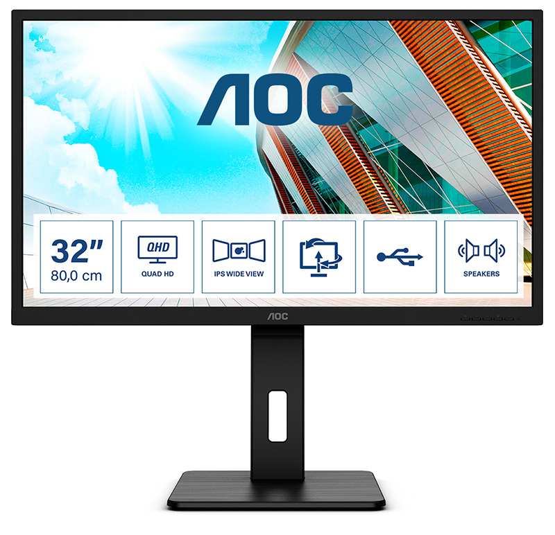 AOC P2 Q32P2 31.5in 2K Ultra HD LED Monitor 2560 x 1440 pixels Black