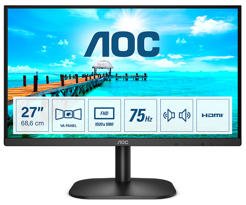 AOC B2 27B2AM 27in Full HD LED Display 1920 X 1080 Pixels Black