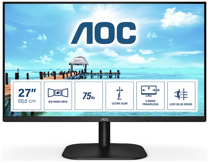 AOC B2 27B2H/EU 27in Full HD LED Display 1920 X 1080 Pixels Black