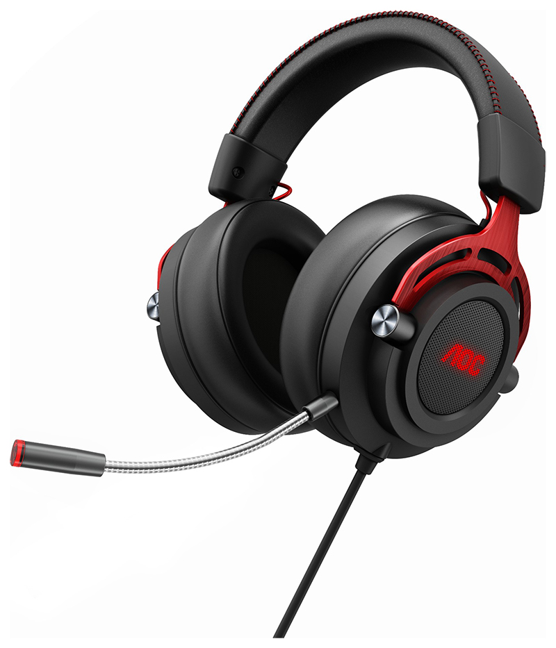 Headset Wired Black, Red 