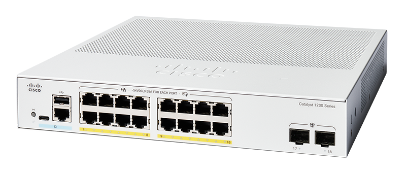 Cisco C1200-16P-2G 16 Port PoE+ Gigabit + 2x SFP Rack Mountable Switch