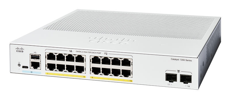 Cisco C1300-16P-2G 16 Port Gigabit + 2x SFP L3 Supported Managed Switch
