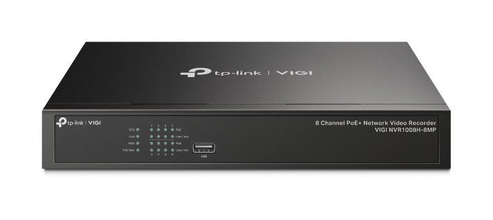 TP-Link VIGI NVR1008H-8MP VIGI 8 Channel PoE+ Network Video Recorder