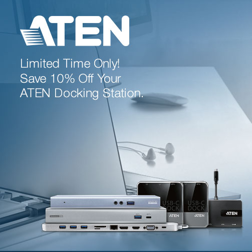Save 10% off ATEN docking stations whilst stocks last