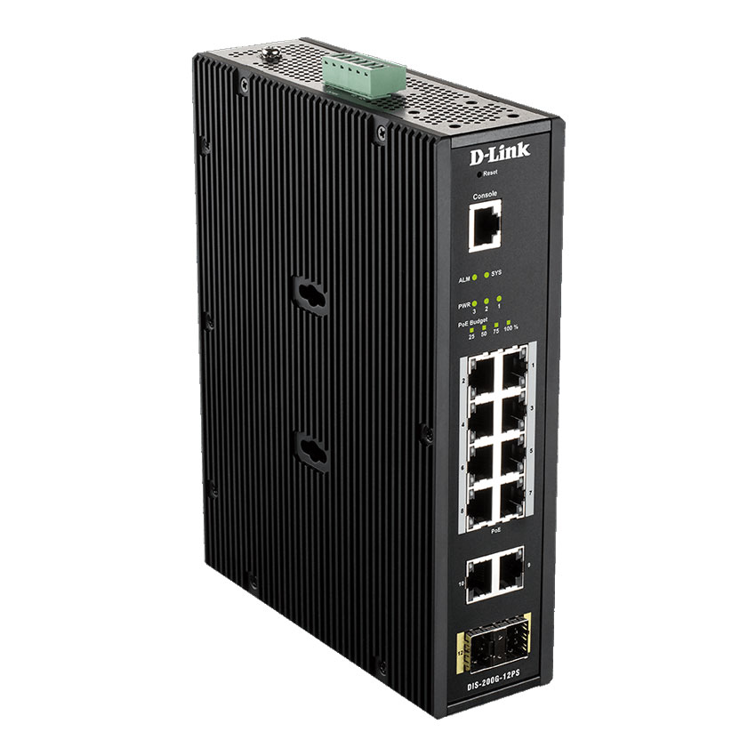 D-Link DIS-200G-12PS Smart Managed Industrial Switch with PoE
