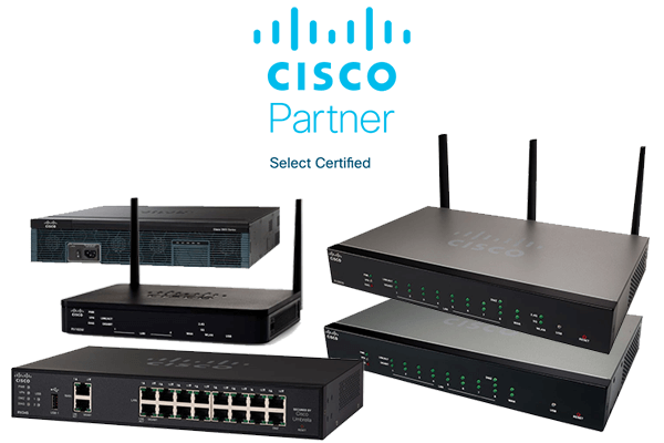 Cisco logo with Routers