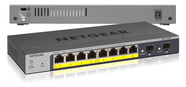 NETGEAR GS110TPv3 8-Port Gigabit Smart Managed PoE+ ProSAFE Switch with Cloud Management