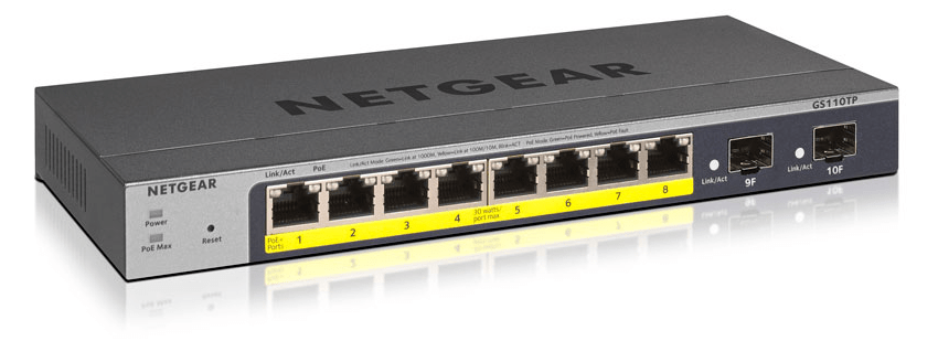 Netgear GS110TPv3 8-Port Gigabit PoE+ Smart ProSAFE Switch