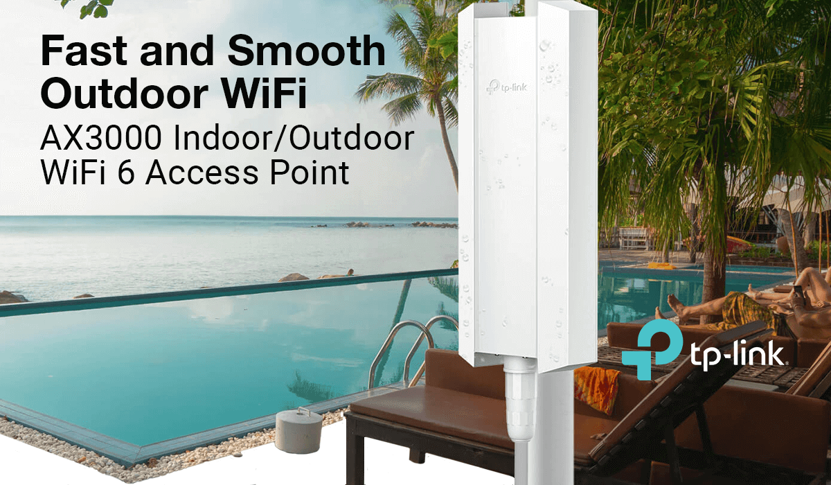 TP-Link Fast and Smooth Outdoor WiFi. AX3000 Indoor/Outdoor WiFi 6 Access Point - header image