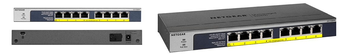 Netgear GS108PP-100EUS - 8 Port Unmanaged Gigabit Switch With PoE