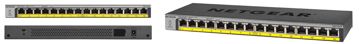 Netgear GS116LP-100EUS - 16 Port Unmanaged Gigabit Switch With PoE