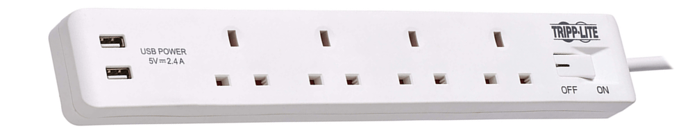Tripp Lite PS4B18USBW 4-Outlet Power Strip