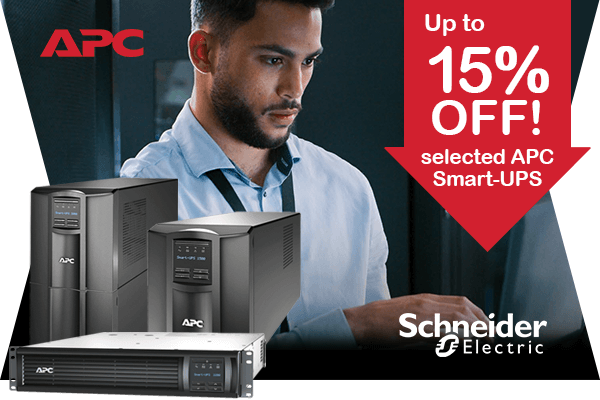 APC Schneider Electric. Up to 15% OFF Selcted Smart-UPS - header image